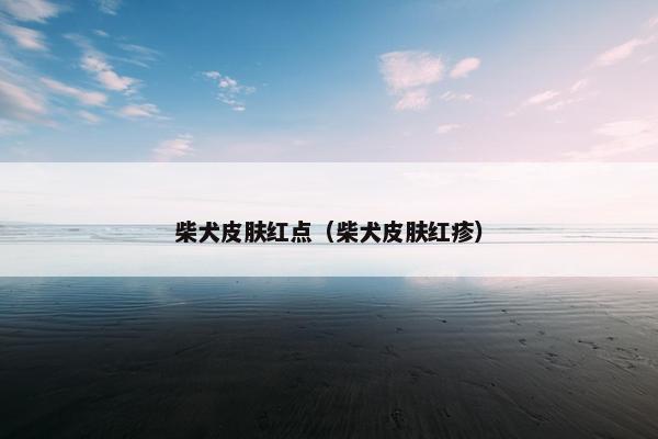 柴犬皮肤红点（柴犬皮肤红疹）
