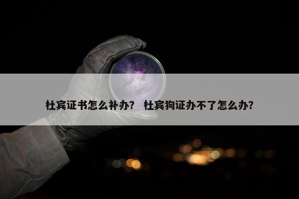 杜宾证书怎么补办？ 杜宾狗证办不了怎么办？