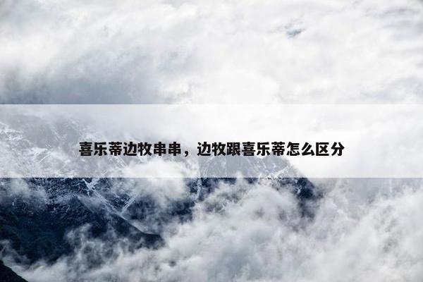 喜乐蒂边牧串串，边牧跟喜乐蒂怎么区分