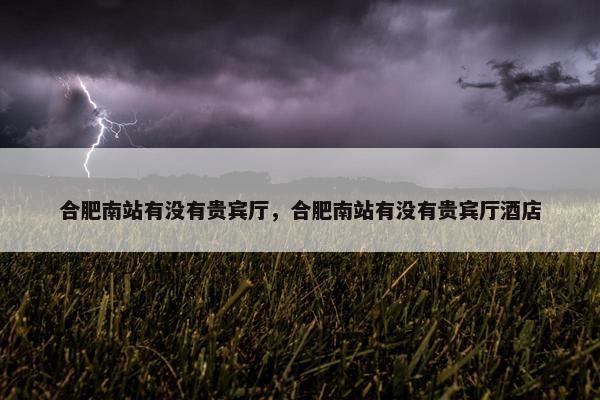 合肥南站有没有贵宾厅，合肥南站有没有贵宾厅酒店