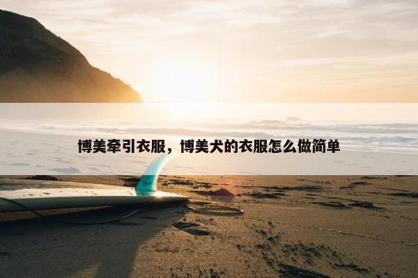 博美牵引衣服，博美犬的衣服怎么做简单